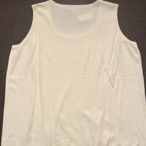 Talbots NWT Creme Cardigan Shell Cotton Blend (5% Cashmere) Size 1X - Picture 2 of 4